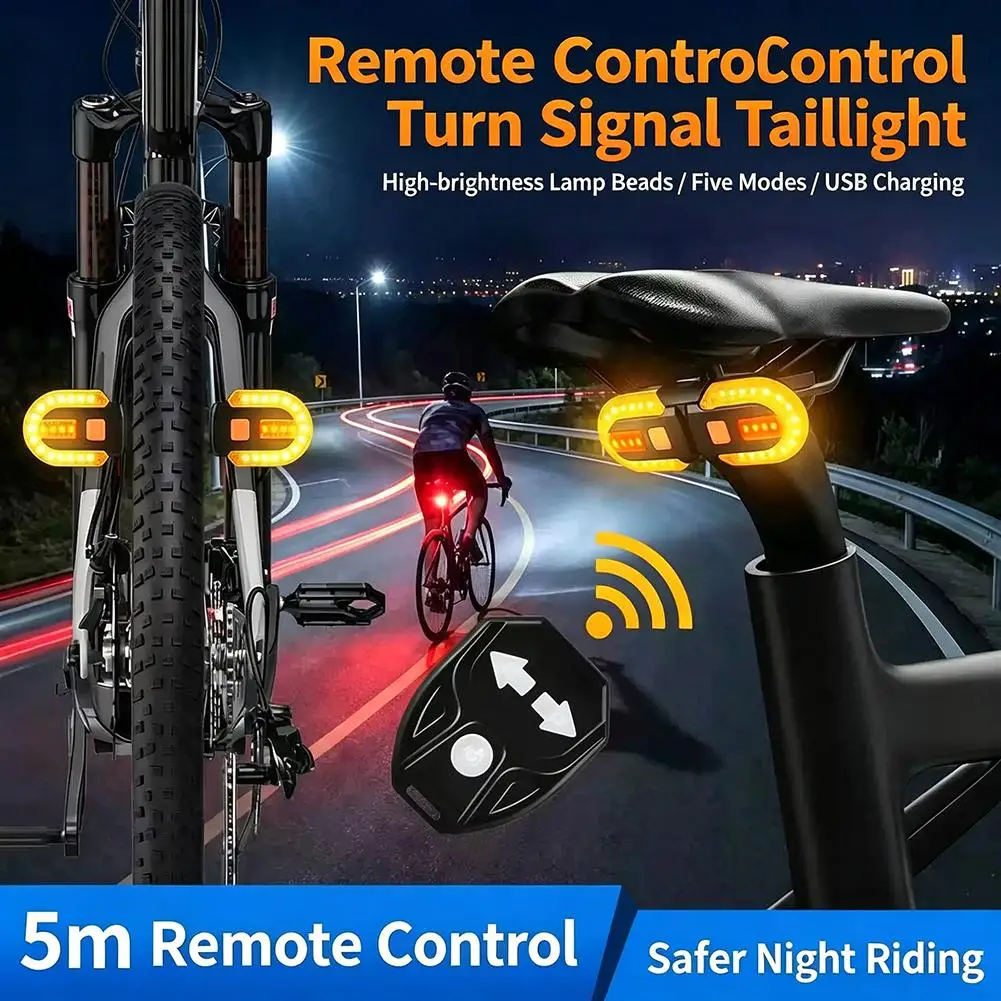 Detachable Mountain Bike Tail Light USB Rechargeable Wireless Remote Turning Signal Lamp Night Riding Warning Cycling Accessory
Detachable Mountain Bike Tail Light USB Rechargeable Wireless Remote Turning Signal Lamp Night Riding Warning Cycling Accessory