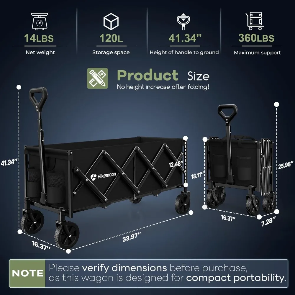 US Shipping Extra Long Collapsible Wagon Cart Foldable 360LBS Heavy Duty Beach Utility Cart with Wheels for Outdoor Camping
US Shipping Extra Long Collapsible Wagon Cart Foldable 360LBS Heavy Duty Beach Utility Cart with Wheels for Outdoor Camping