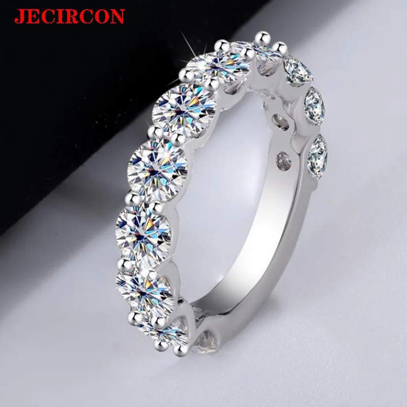 JECIRCON 925 Sterling Silver Moissanite Ring 0.5ct Each Round Brilliant Stones Unisex Sparkling Stackable Ring for Daily/Wedding
JECIRCON 925 Sterling Silver Moissanite Ring 0.5ct Each Round Brilliant Stones Unisex Sparkling Stackable Ring for Daily/Wedding