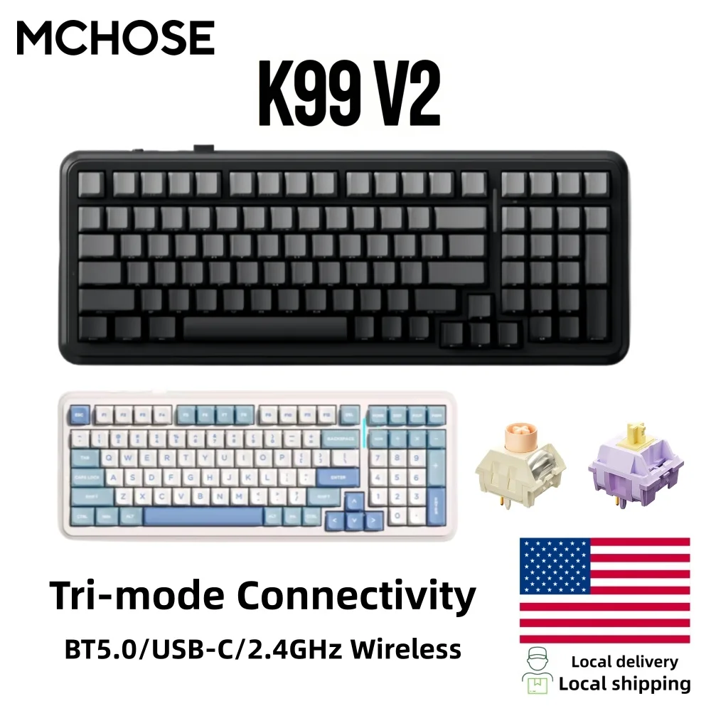 MCHOSE K99 V2 Wireless Gaming Keyboard 98% Gasket Hot Swappable Mechanical Keyboard Customized BT5.0/USB-C/2.4GHz Creamy 8000mAh
MCHOSE K99 V2 Wireless Gaming Keyboard 98% Gasket Hot Swappable Mechanical Keyboard Customized BT5.0/USB-C/2.4GHz Creamy 8000mAh
