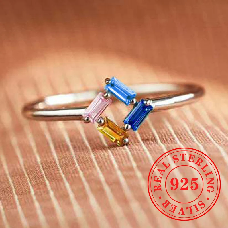Huitan 925 Sterling Silver Simple Rings for Women Versatile Colorful Rectangular CZ Finger Accessories Exquisite Party Jewelry
Huitan 925 Sterling Silver Simple Rings for Women Versatile Colorful Rectangular CZ Finger Accessories Exquisite Party Jewelry