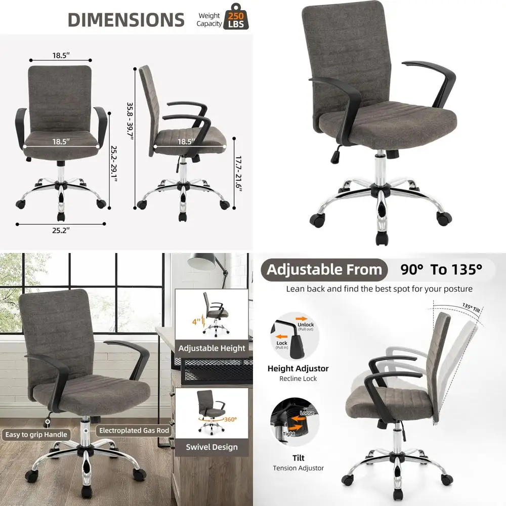 Эргономичное офисное кресло с высокой спинкой, ребристой обивкой, подлокотниками и колесиками для конференций, учебы и отдыха (темно-серый)
Эргономичное офисное кресло с высокой спинкой, ребристой обивкой, подлокотниками и колесиками для конференций, учебы и отдыха (темно-серый)