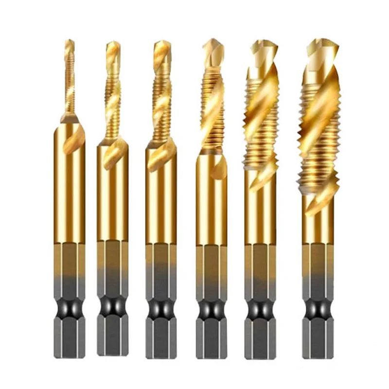 Thread Tap Drill Bits Set M3 M4 M5 M6 M8 M10 6pcs Hex Shank Hss Screw Tap Drill Bit Set for Deburring Countersinking Metal Wood
Thread Tap Drill Bits Set M3 M4 M5 M6 M8 M10 6pcs Hex Shank Hss Screw Tap Drill Bit Set for Deburring Countersinking Metal Wood