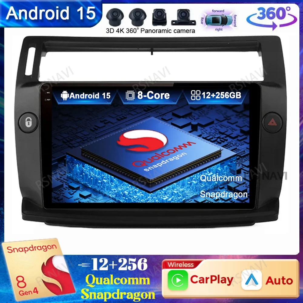 Android 15 Car Radio For Citroen C4 C-Triomphe C-Quatre 2004 - 2014 Viedo Player Qualcomm Wireless Carplay Auto QLED 5G WIFI BT 
Android 15 Car Radio For Citroen C4 C-Triomphe C-Quatre 2004 - 2014 Viedo Player Qualcomm Wireless Carplay Auto QLED 5G WIFI BT