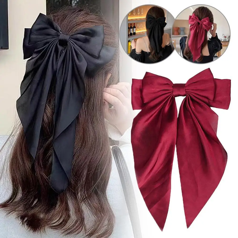 Long Bow Hair Clip Float Satin Clips Back Head Hair Clip Elegant Sweet-styled Hair Accessory Solid Large Bow Ribbon Headbands
Long Bow Hair Clip Float Satin Clips Back Head Hair Clip Elegant Sweet-styled Hair Accessory Solid Large Bow Ribbon Headbands
