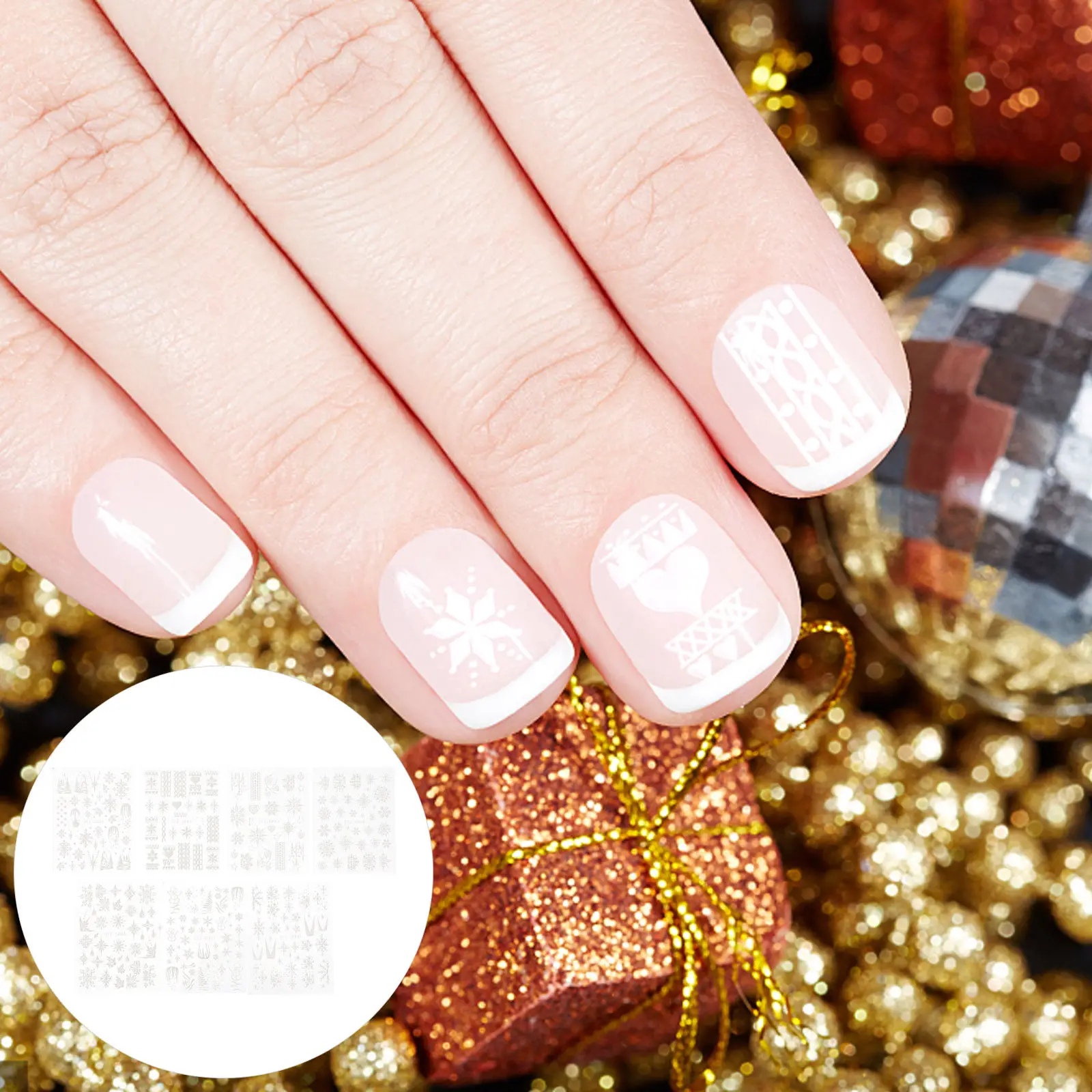 7 Sheets Snowflake Nail Stickers Christmas Manicure DIY Accessories Gel Nails Party Supplies Art Decor Body Face Stage Makeup
7 Sheets Snowflake Nail Stickers Christmas Manicure DIY Accessories Gel Nails Party Supplies Art Decor Body Face Stage Makeup