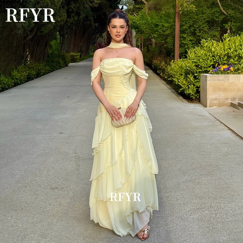 RFYR A Line Prom Dress with Layers Party Dress with Button Evening Dress with Scarf vestidos de fiesta Customized
RFYR A Line Prom Dress with Layers Party Dress with Button Evening Dress with Scarf vestidos de fiesta Customized