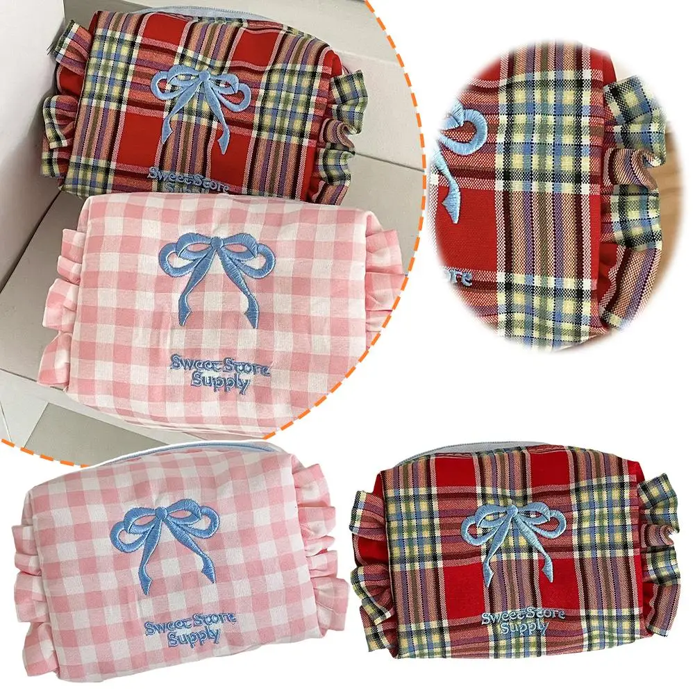 Plaid Bow Coin Purse Organizer Bag Student Sweet Plaid Embroidered Pocket Bag Travel Ruffled Toiletry J2Q4
Plaid Bow Coin Purse Organizer Bag Student Sweet Plaid Embroidered Pocket Bag Travel Ruffled Toiletry J2Q4