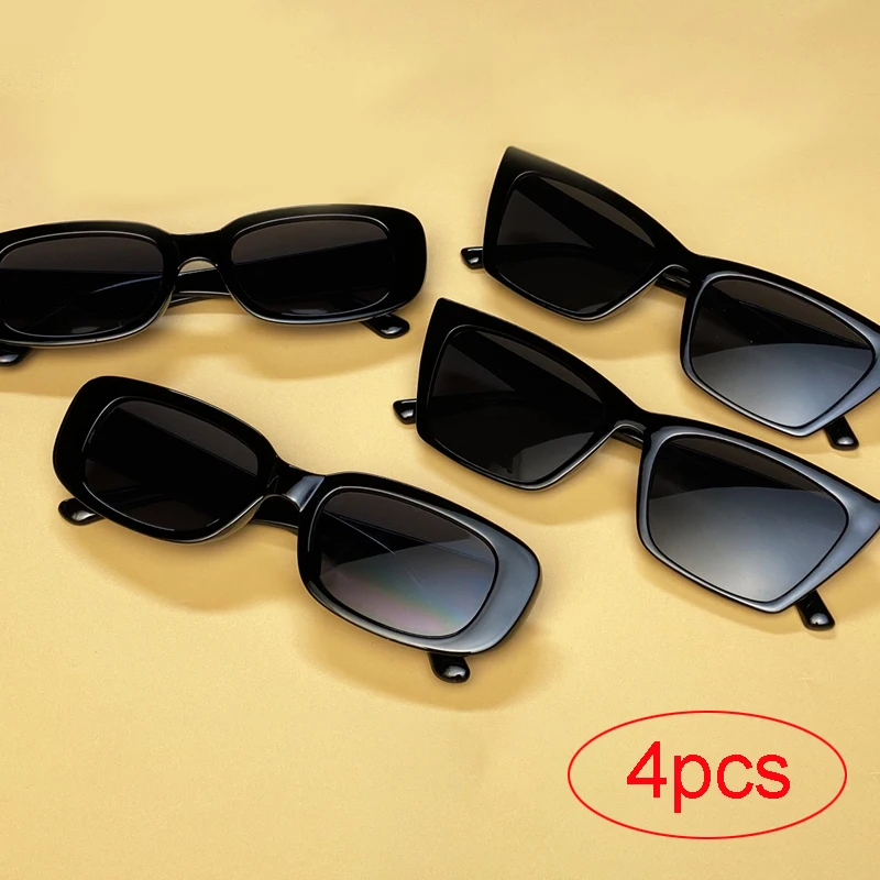 4pcs black stylish eyewear combination Women Rectangular Sunglasses Cat-eye Sunglasses For Parties And Beach Vacations UV400
4pcs black stylish eyewear combination Women Rectangular Sunglasses Cat-eye Sunglasses For Parties And Beach Vacations UV400