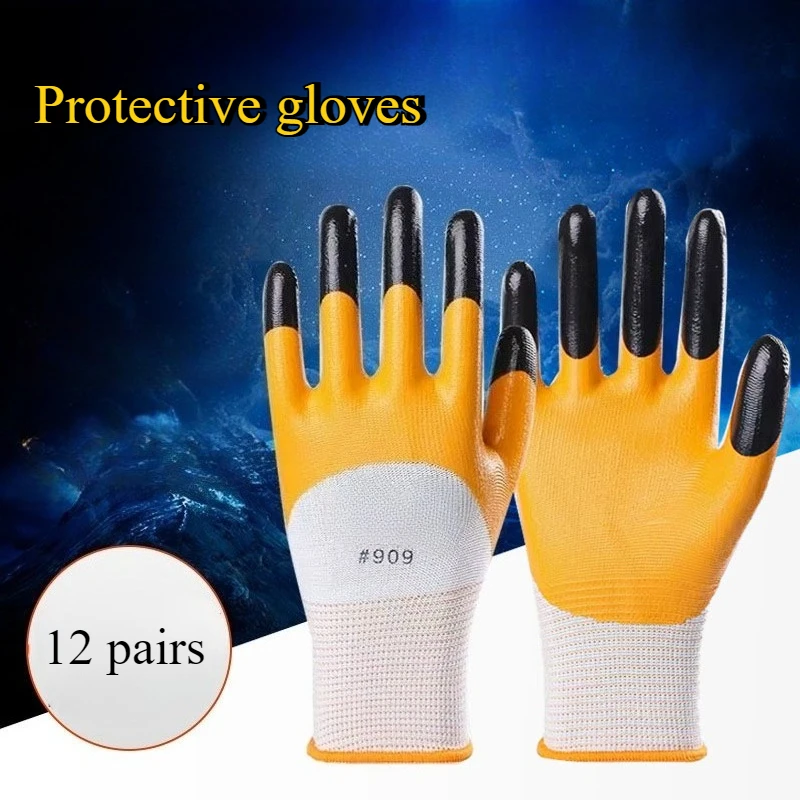 12 Pairs Thickened Reinforced Anti-abrasion Work Gloves with Anti-slip and Anti-oil Properties Work Gloves Safety Work Gloves
12 Pairs Thickened Reinforced Anti-abrasion Work Gloves with Anti-slip and Anti-oil Properties Work Gloves Safety Work Gloves