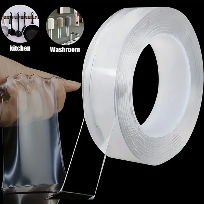 Super Strong Sided Nano Tape Transparent Waterproof Reusable Cleanable Kitchen Bathroom Supplies Tapes Long 1/2/3/5M
Super Strong Sided Nano Tape Transparent Waterproof Reusable Cleanable Kitchen Bathroom Supplies Tapes Long 1/2/3/5M