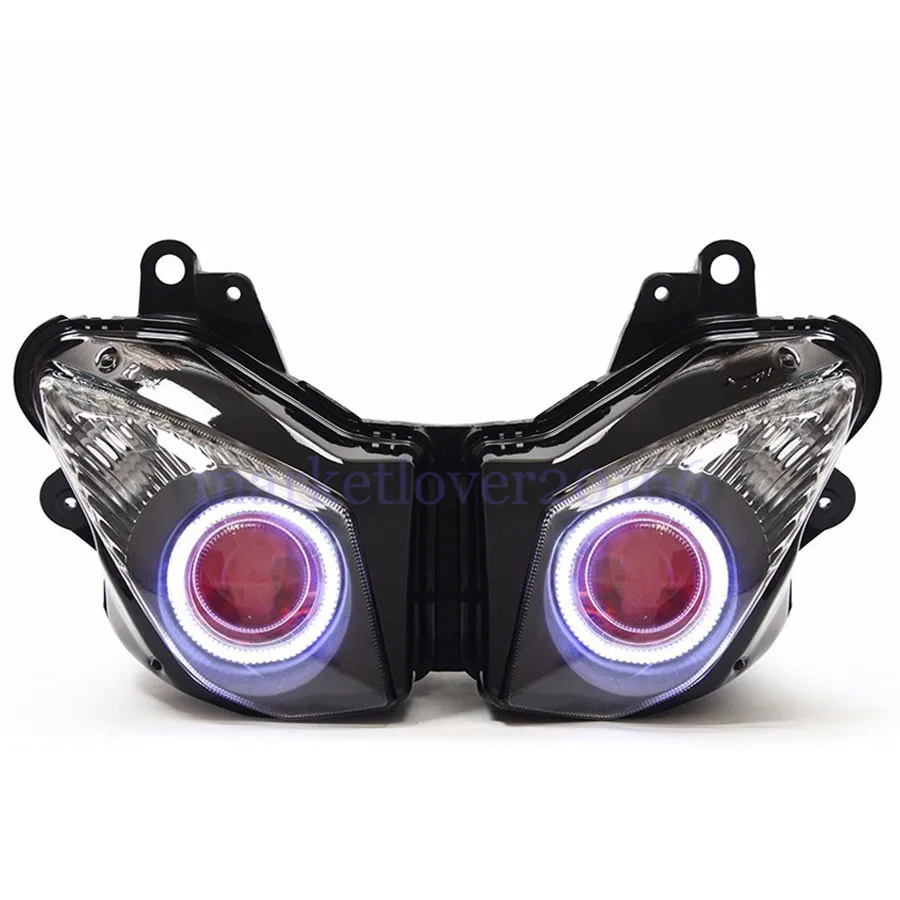 Motorcycle Headlamp Custom Modified Head Light HID Projector Headlight Assembly LED Angel Eyes For Kawasaki Ninja ZX6R 2009-2012
Motorcycle Headlamp Custom Modified Head Light HID Projector Headlight Assembly LED Angel Eyes For Kawasaki Ninja ZX6R 2009-2012