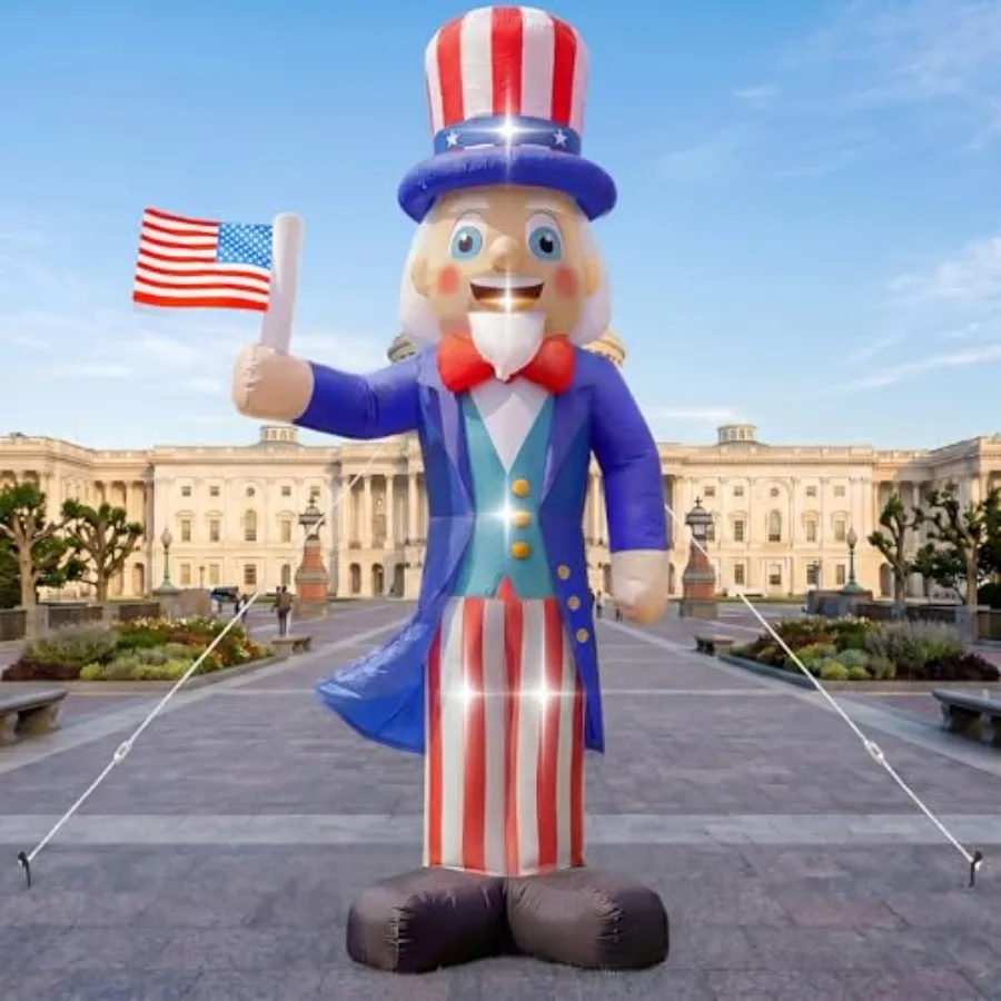 12 FT 4th of July Inflatable Uncle Sam, Patriotic Independence Day Giant Blow Up Decoration with Waving American Flag and LED L
12 FT 4th of July Inflatable Uncle Sam, Patriotic Independence Day Giant Blow Up Decoration with Waving American Flag and LED L
