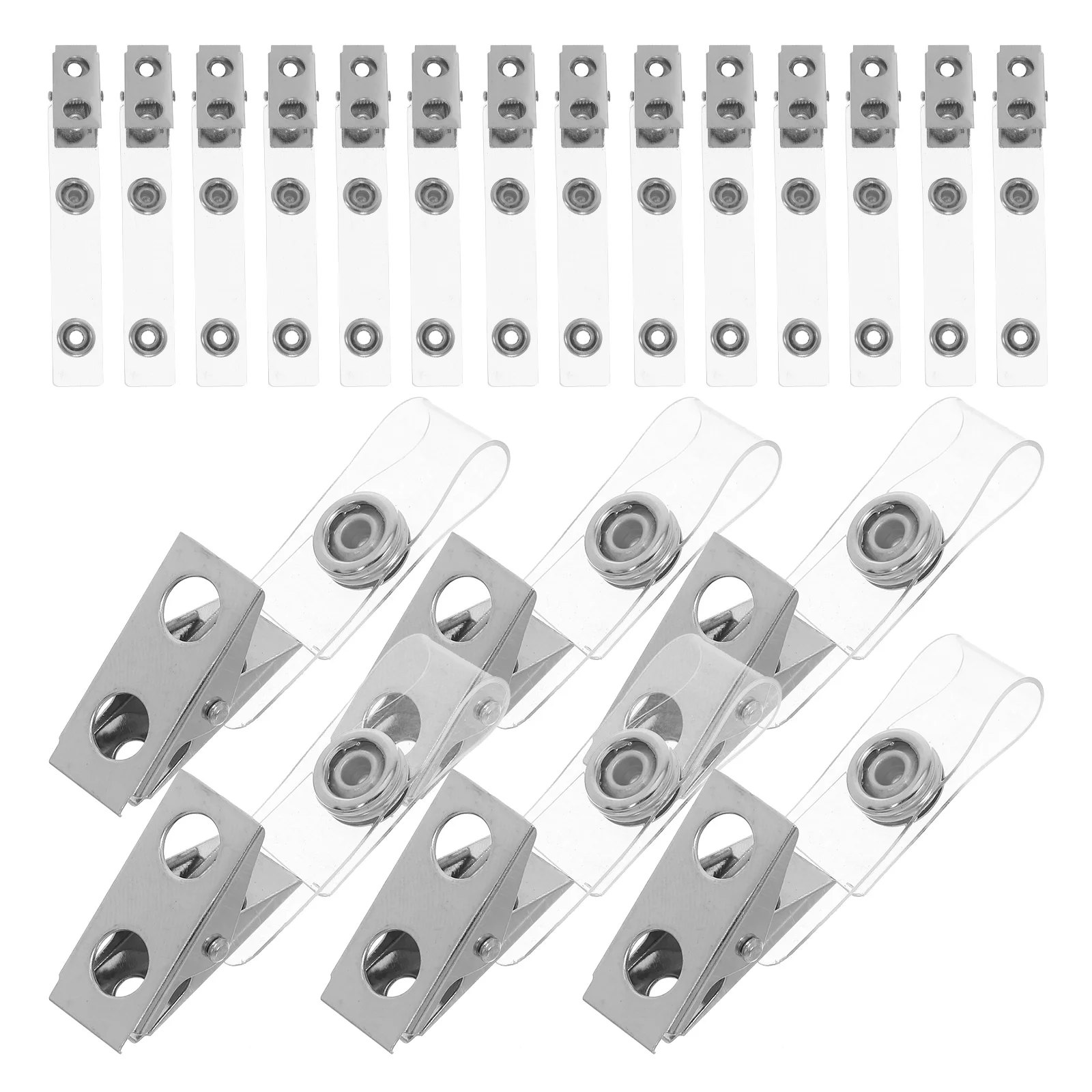 50pcs Badge Clips ID Card Holder Silver Metal Double Hole Attachments for Student Office Use Transparent Strap
50pcs Badge Clips ID Card Holder Silver Metal Double Hole Attachments for Student Office Use Transparent Strap