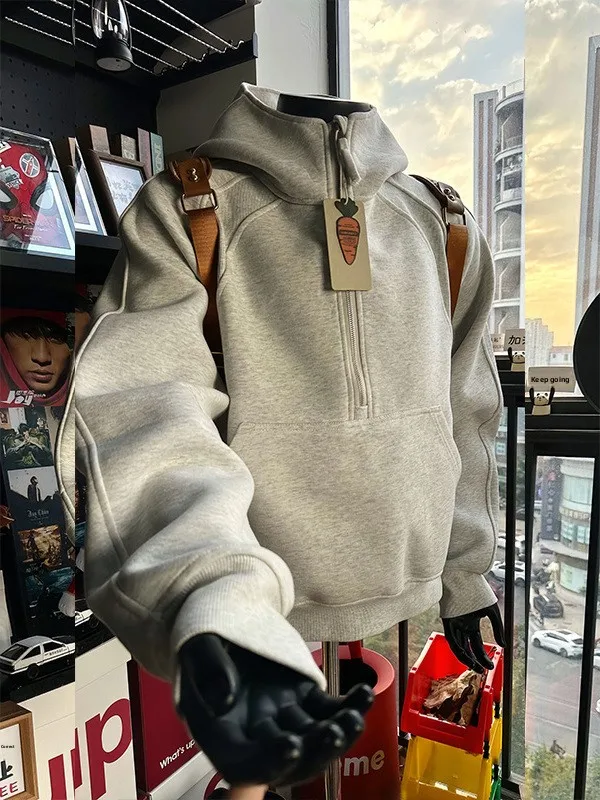 Большая американская толстовка-худи на молнии с воротником-стойкой для мужчин и женщин, осенняя деконструированная верхняя одежда в стиле Cleanfit Rigorou
Большая американская толстовка-худи на молнии с воротником-стойкой для мужчин и женщин, осенняя деконструированная верхняя одежда в стиле Cleanfit Rigorou