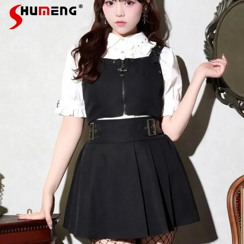 Japanese Sweet Lolita Plaid 2pcs Set Camisole Vest Mini Skirt All-match Kawaii Casual Short Outfit Summer Wear Clothes Ladies
Japanese Sweet Lolita Plaid 2pcs Set Camisole Vest Mini Skirt All-match Kawaii Casual Short Outfit Summer Wear Clothes Ladies