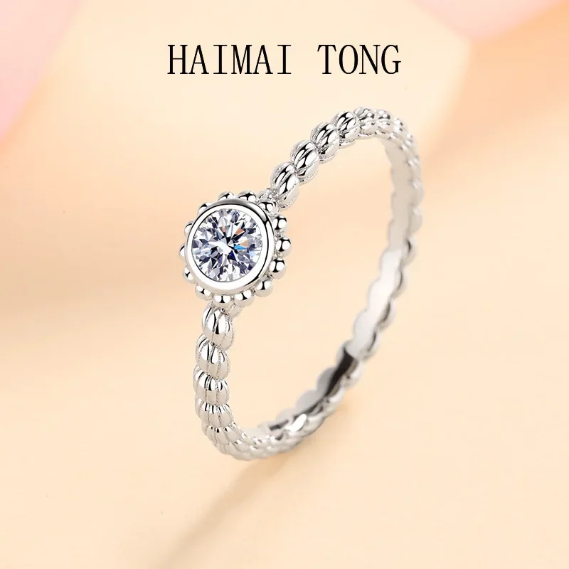 HAIMAITONG The new PT950 platinum ring for women 30 minutes Moissanite round bag row ring lingering lifelong love
HAIMAITONG The new PT950 platinum ring for women 30 minutes Moissanite round bag row ring lingering lifelong love