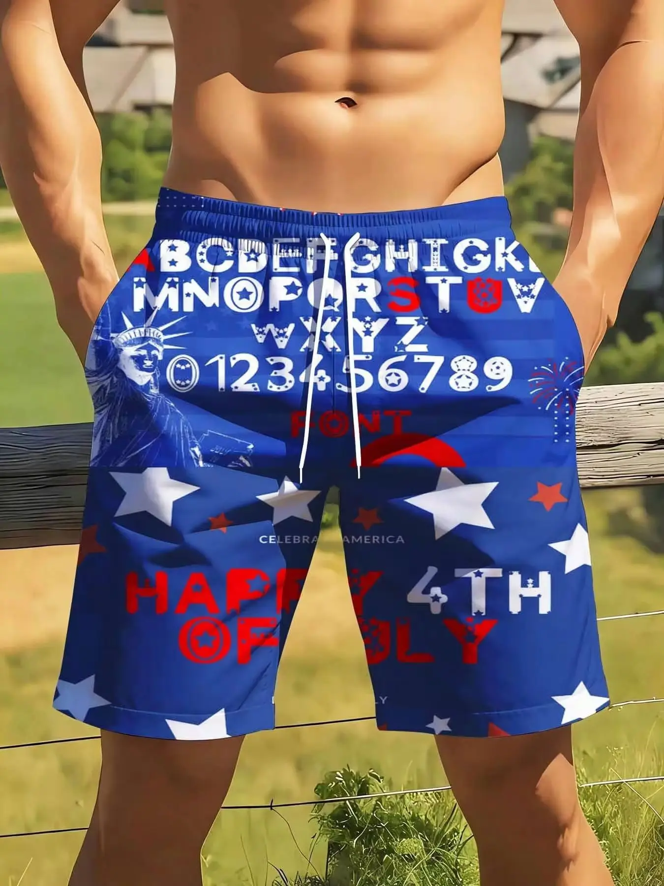 Patriotic 4th Of July Swim Trunks With Alphabet And Numbers Print Celebrate America Design For Men Beach Shorts Independence Day P
Patriotic 4th Of July Swim Trunks With Alphabet And Numbers Print Celebrate America Design For Men Beach Shorts Independence Day P