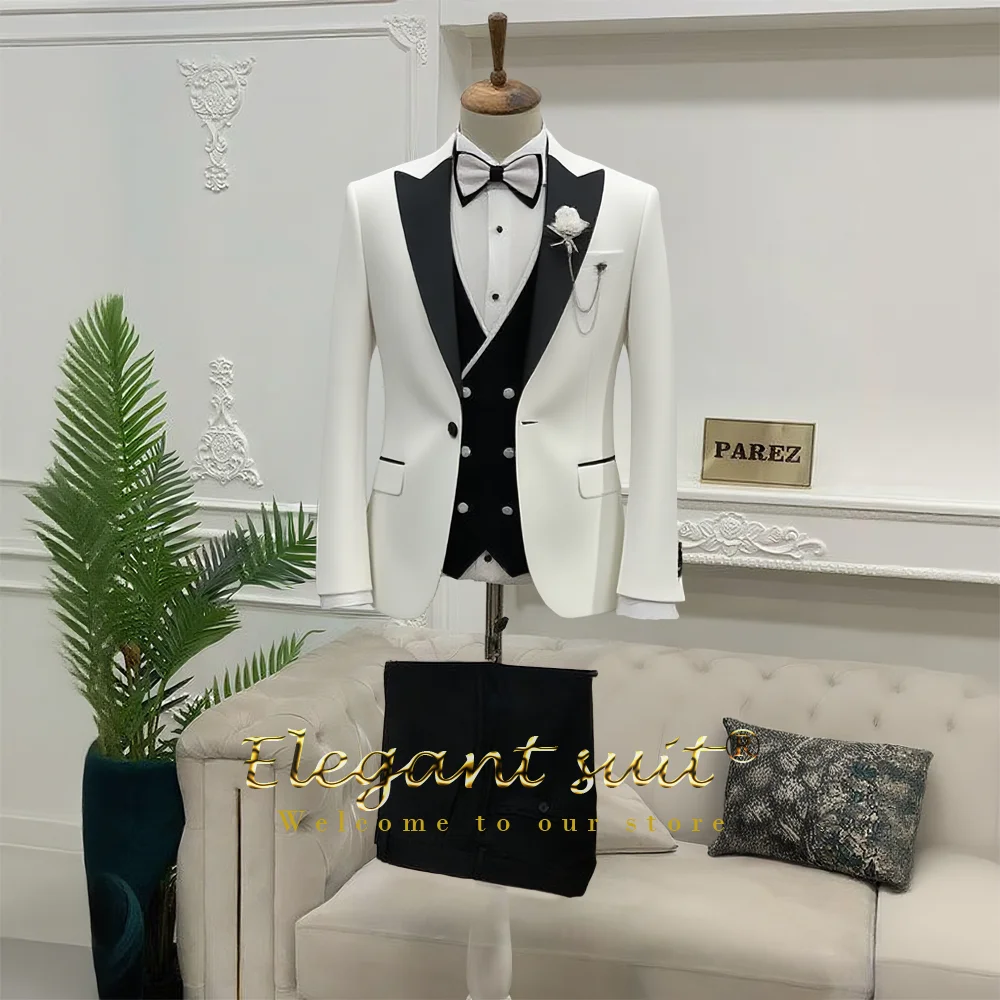 Men's 3-piece suit, stylish colorblock design, elegant and slim fit, groom/groomsmen tuxedo suit (jacket + vest + pants)
Men's 3-piece suit, stylish colorblock design, elegant and slim fit, groom/groomsmen tuxedo suit (jacket + vest + pants)