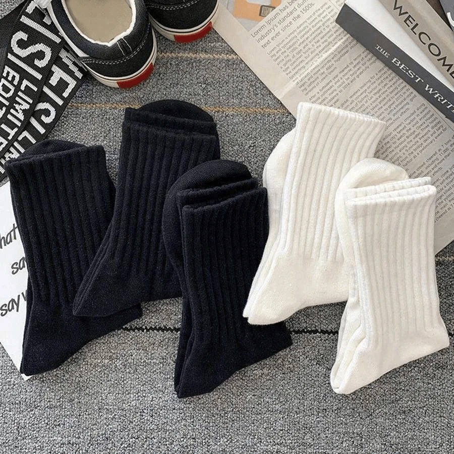 Unisex Thick Ribbed Crew Socks White Black Breathable Comfortable Daily Wear
Unisex Thick Ribbed Crew Socks White Black Breathable Comfortable Daily Wear