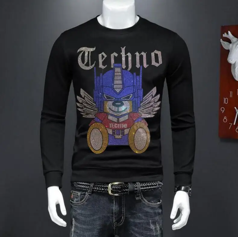 Rhinestone Designer Brand Men pullover Casual Sweatshirt Clothing 4 Color Fashion New drop shipping
Rhinestone Designer Brand Men pullover Casual Sweatshirt Clothing 4 Color Fashion New drop shipping