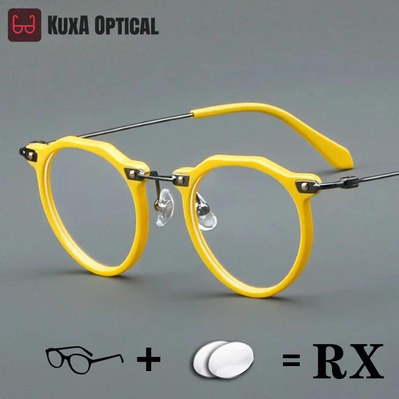 KUXA модные ацетатные титановые оптические очки для женщин и мужчин, линзы по рецепту, УФ-объекты, прогрессивные очки для близорукости, мостик
KUXA модные ацетатные титановые оптические очки для женщин и мужчин, линзы по рецепту, УФ-объекты, прогрессивные очки для близорукости, мостик