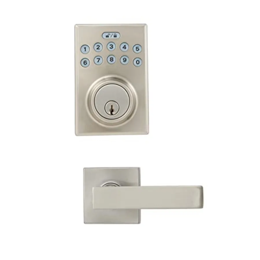 Contemporary Electronic Keypad Door Lock, Keyless Entry Deadbolt with Handle Set, Easy Installation, Sturdy,,1-Pack
Contemporary Electronic Keypad Door Lock, Keyless Entry Deadbolt with Handle Set, Easy Installation, Sturdy,,1-Pack