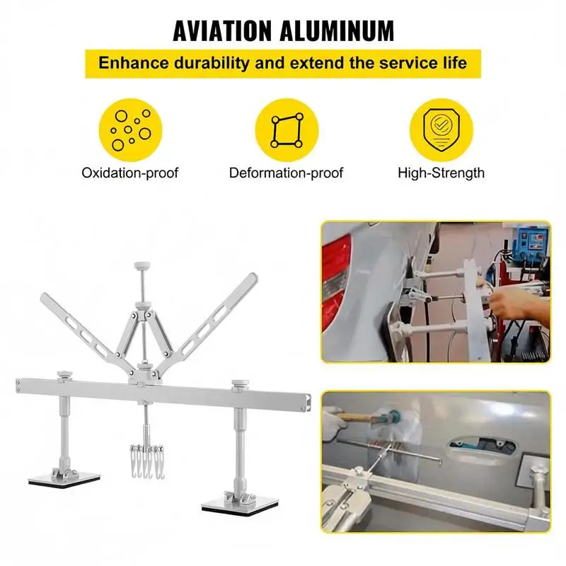 Dent puller set, suitable for dent pulling, made of aluminum and steel, with 6 claw hooks, 75 cm long dent remover rod for dent repair on car bodies
Dent puller set, suitable for dent pulling, made of aluminum and steel, with 6 claw hooks, 75 cm long dent remover rod for dent repair on car bodies