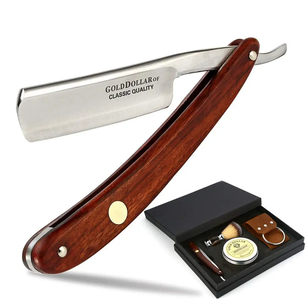 Vintage Wooden Handle Straight Razor for Men & Barbers, Sharp Blade with Accessories
Vintage Wooden Handle Straight Razor for Men & Barbers, Sharp Blade with Accessories