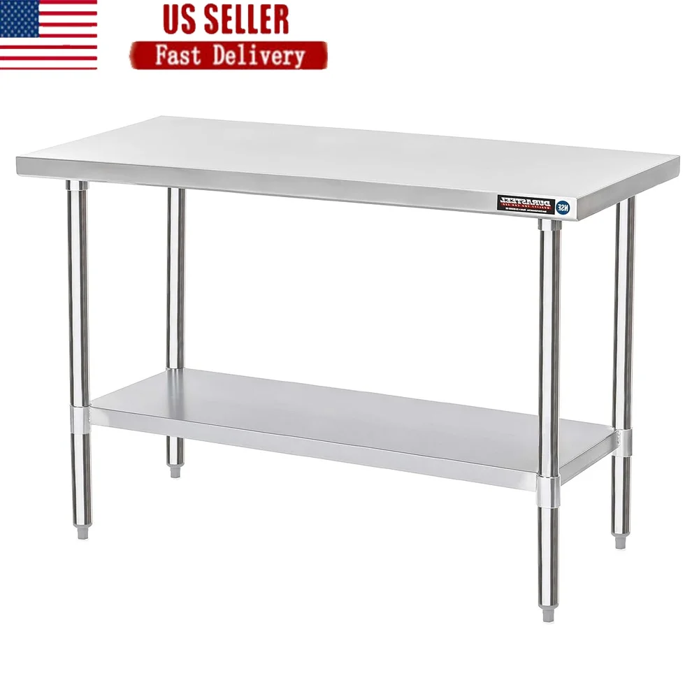 30x60 Stainless Steel Prep Table NSF Commercial Workbench Heavy Duty Metal Kitchen Island Adjustable Under Shelf Durable Safe
30x60 Stainless Steel Prep Table NSF Commercial Workbench Heavy Duty Metal Kitchen Island Adjustable Under Shelf Durable Safe