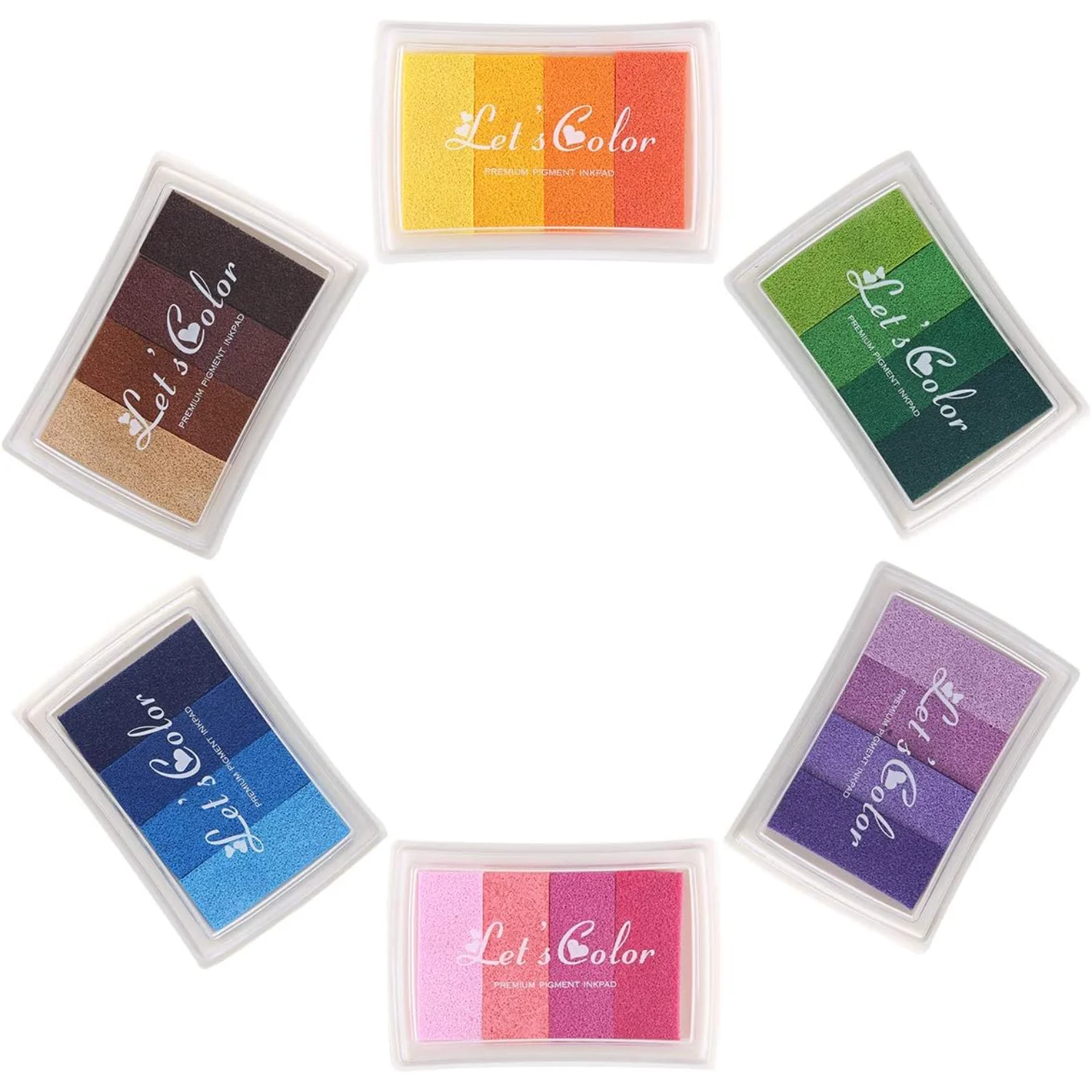 Pack of 6 Multi Colored Color Ink Pads Set for Scrapbooking Finger Printing Painting
Pack of 6 Multi Colored Color Ink Pads Set for Scrapbooking Finger Printing Painting