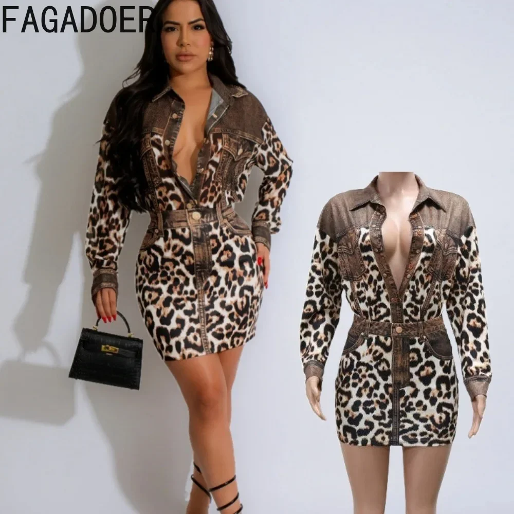FAGADOER Leopard Print Shirt 2 Piece Sets Women Outfit Autumn Long Sleeves Pocket Patchwork Shirts Blouse and Mini Skirt Suits
FAGADOER Leopard Print Shirt 2 Piece Sets Women Outfit Autumn Long Sleeves Pocket Patchwork Shirts Blouse and Mini Skirt Suits