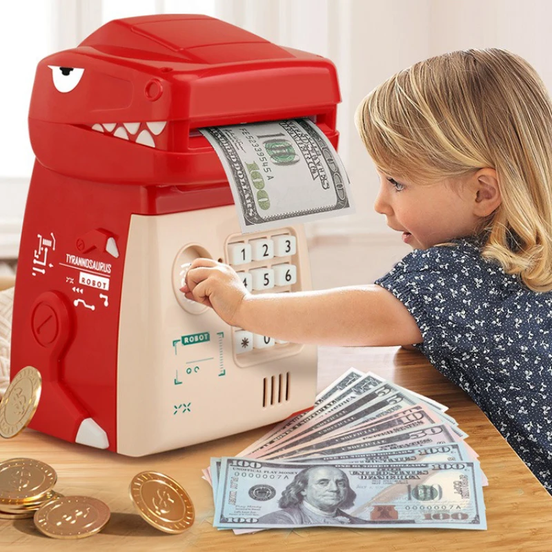Children Cartoon Dinosaur ATM Piggy Bank for Boys Girls, Coin Bank Money Saving Box with Password, Great Gift Toy Bank for Kids
Children Cartoon Dinosaur ATM Piggy Bank for Boys Girls, Coin Bank Money Saving Box with Password, Great Gift Toy Bank for Kids