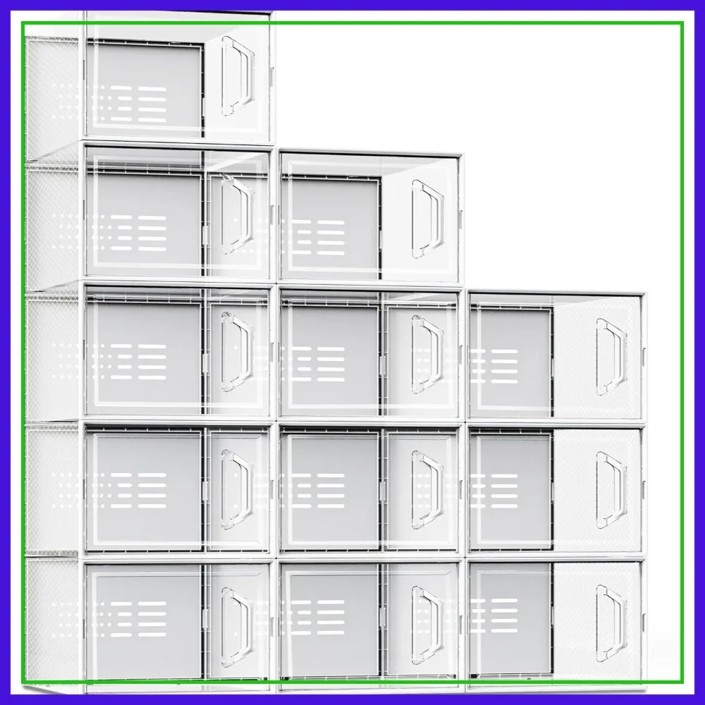 XX-Large Shoe Storage Box for Size 14, Clear Stackable Organizer, Space Saving Sneaker Rack, 12 Pack
XX-Large Shoe Storage Box for Size 14, Clear Stackable Organizer, Space Saving Sneaker Rack, 12 Pack