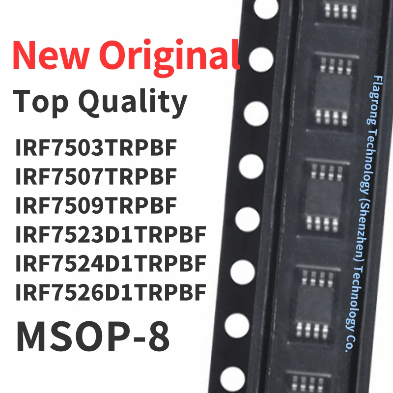 (10 Pieces) IRF7503TRPBF IRF7507TRPBF IRF7509TRPBF IRF7523D1TRPBF IRF7524D1TRPBF IRF7526D1TRPBF MSOP- 8 Chip IC New Original
(10 Pieces) IRF7503TRPBF IRF7507TRPBF IRF7509TRPBF IRF7523D1TRPBF IRF7524D1TRPBF IRF7526D1TRPBF MSOP- 8 Chip IC New Original