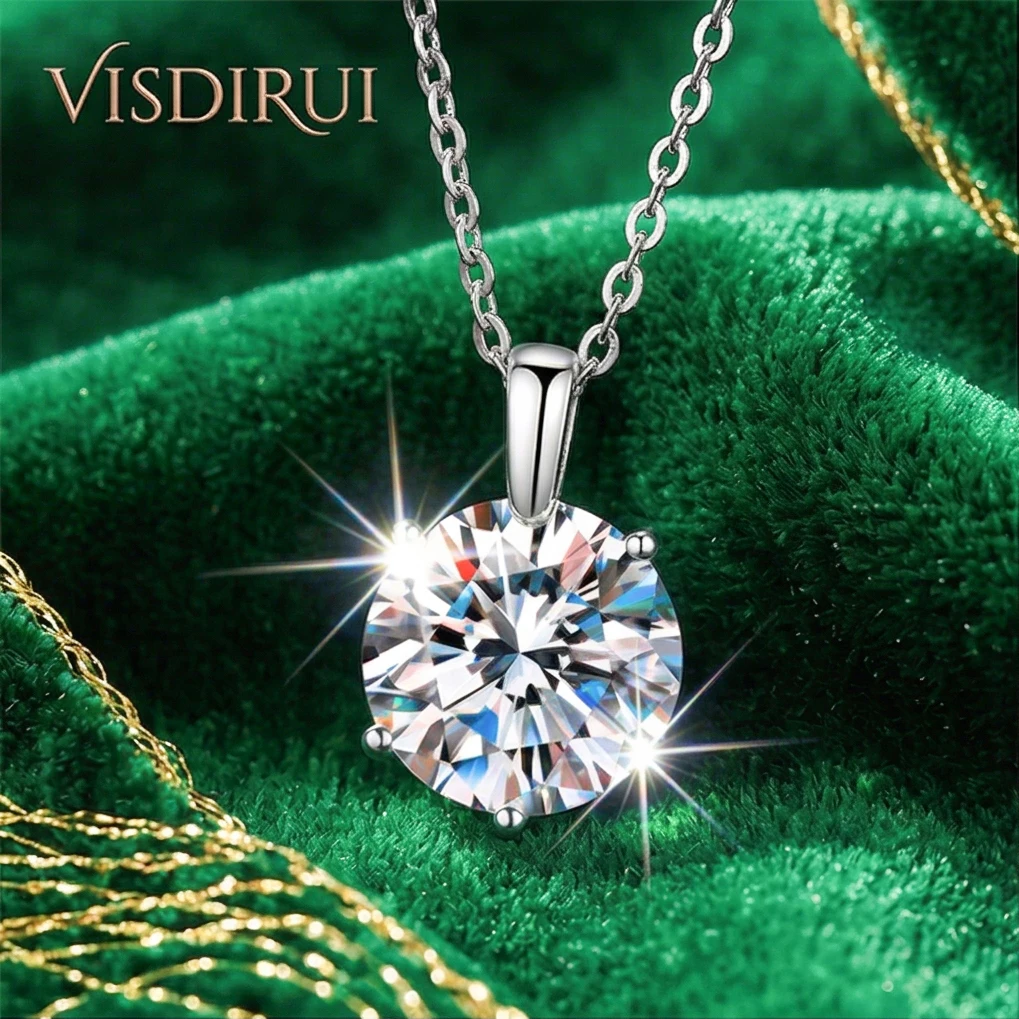 VISDIRUI Solitaire Moissanite Pendant Necklace S925 Silver D Color VVS1 1ct 2ct 3ct Round Cut O Chain Fine Jewelry Engagement
VISDIRUI Solitaire Moissanite Pendant Necklace S925 Silver D Color VVS1 1ct 2ct 3ct Round Cut O Chain Fine Jewelry Engagement