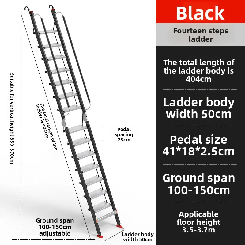 New model Aluminum alloy ladder Household folding ladder Attic ladder Straight ladder Escalator
New model Aluminum alloy ladder Household folding ladder Attic ladder Straight ladder Escalator
