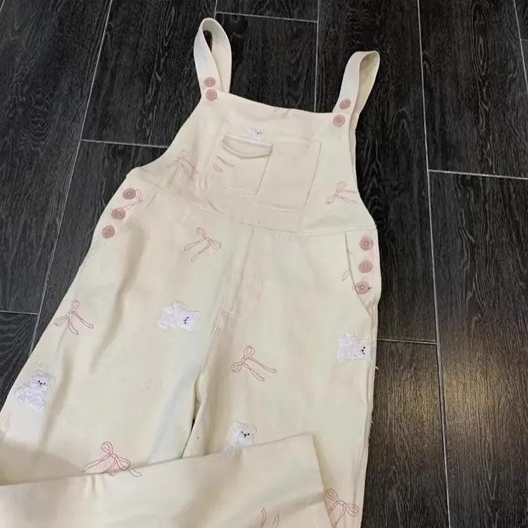 Fashionable Pink Bow Tie Casual Loose High Waist Denim Overalls Women's Spring Autumn High Waist Polyester Non-Fleece
Fashionable Pink Bow Tie Casual Loose High Waist Denim Overalls Women's Spring Autumn High Waist Polyester Non-Fleece