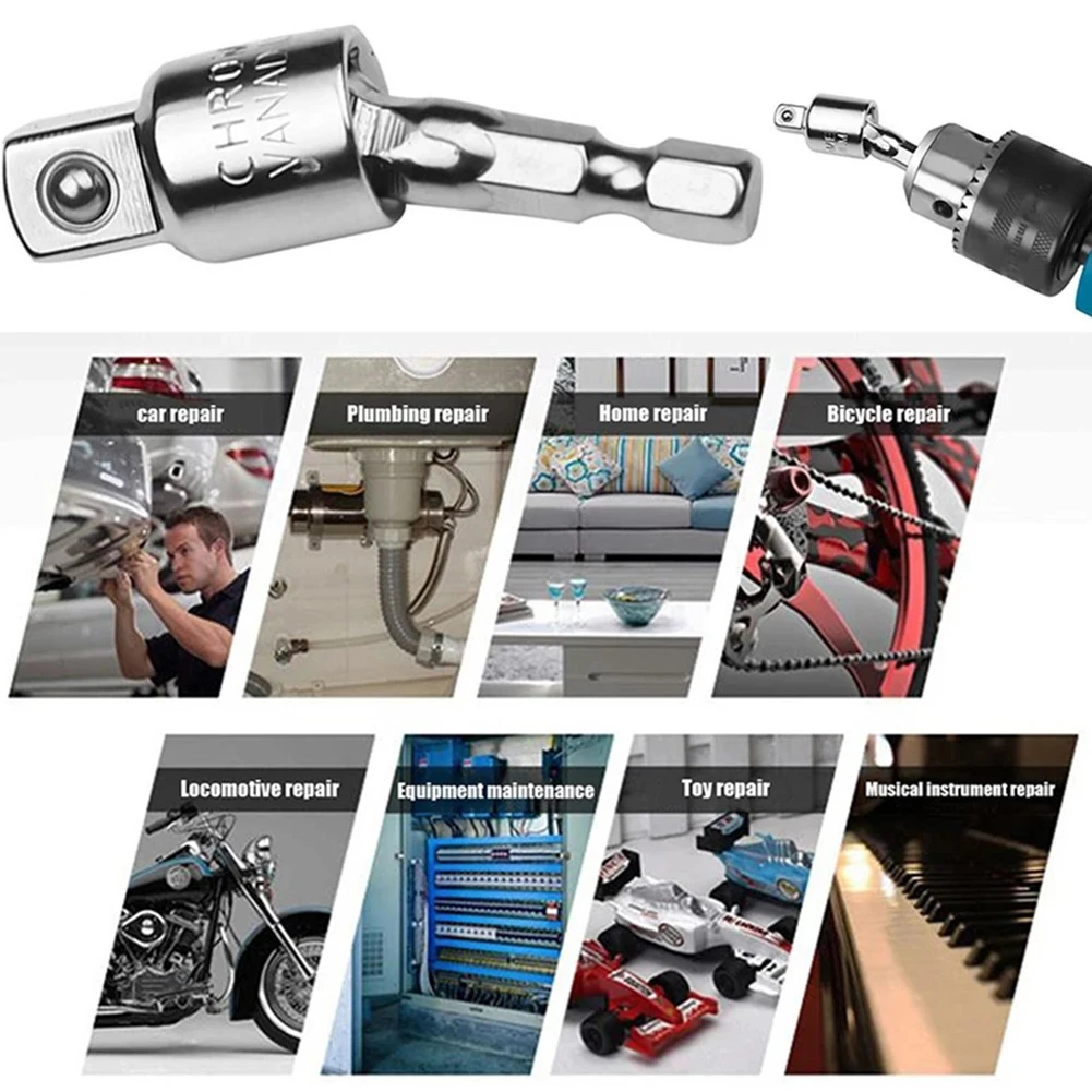 3Pcs Silver Socket Adapter Rotatable Extension 50mm 1/4" 3/8" 1/2"Chromium Vanadium Steel Electric Drill Accessories
3Pcs Silver Socket Adapter Rotatable Extension 50mm 1/4" 3/8" 1/2"Chromium Vanadium Steel Electric Drill Accessories