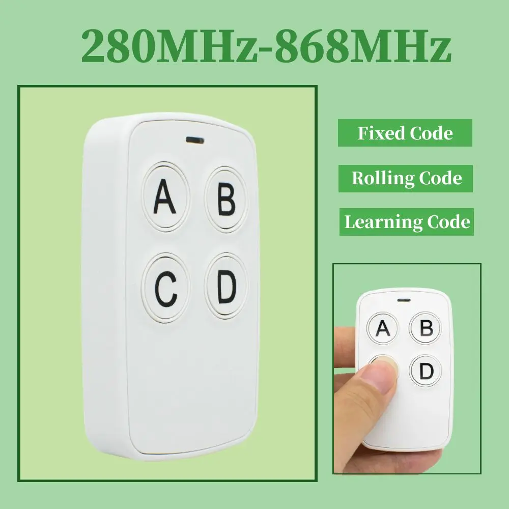 Universal Garage Door RF Remote Control Duplicator 280-868MHz Code Grabber Clone 433.92MHz Gate Key Fob Command Hand Transmiter
Universal Garage Door RF Remote Control Duplicator 280-868MHz Code Grabber Clone 433.92MHz Gate Key Fob Command Hand Transmiter
