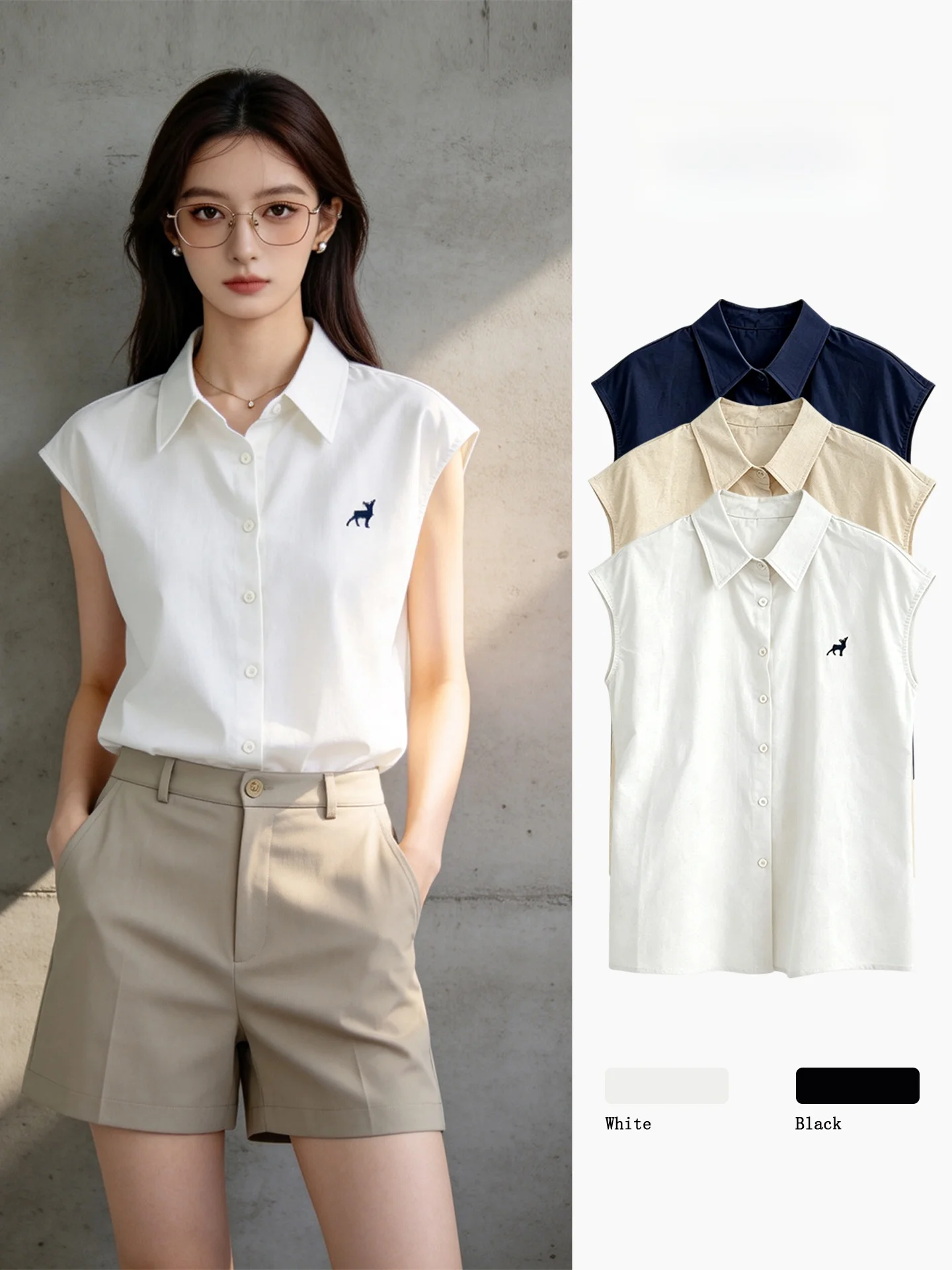 Women's Sleeveless Shirt 2026 New Summer Turn-down Collar Embroidered Loose Top Fashionable Commute Slimming Versatile Upper ...
Women's Sleeveless Shirt 2026 New Summer Turn-down Collar Embroidered Loose Top Fashionable Commute Slimming Versatile Upper ...
