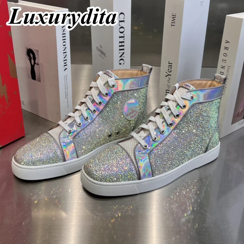 Top Quality Womens Trendy Casual Sneakers Luxury Mens Real Leather Tennis Shoes Designr Red Soled Tide Lovers Rivet Shoes HJ0281
Top Quality Womens Trendy Casual Sneakers Luxury Mens Real Leather Tennis Shoes Designr Red Soled Tide Lovers Rivet Shoes HJ0281