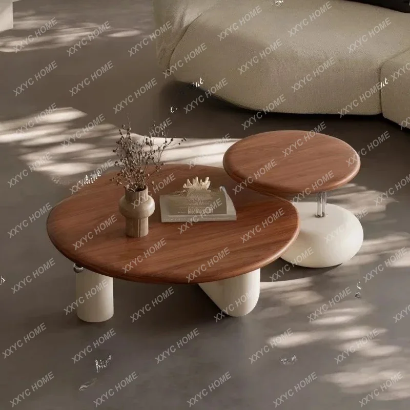 Q walnut round living room home retro creative sofa coffee table
Q walnut round living room home retro creative sofa coffee table
