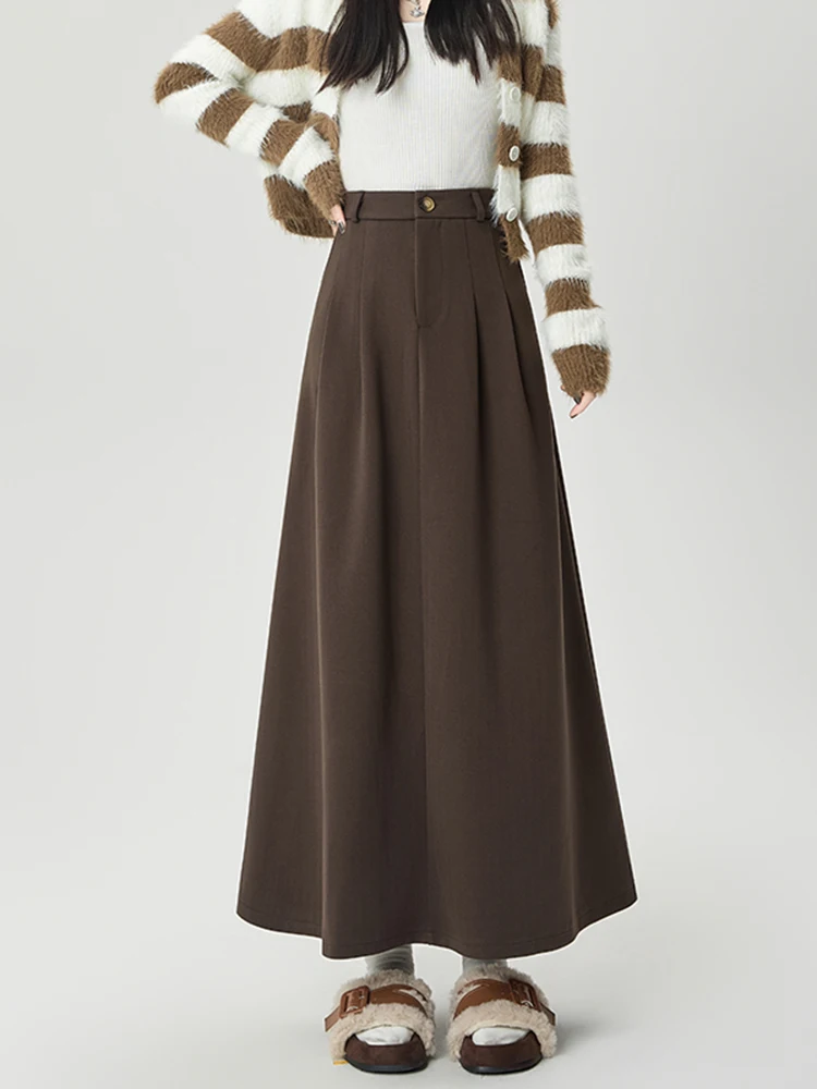 Модная женская длинная юбка А-силуэта с высокой талией, осенне-зимняя, из шерстяной смеси, удлиненная, стройнящая, с широким подолом
Модная женская длинная юбка А-силуэта с высокой талией, осенне-зимняя, из шерстяной смеси, удлиненная, стройнящая, с широким подолом