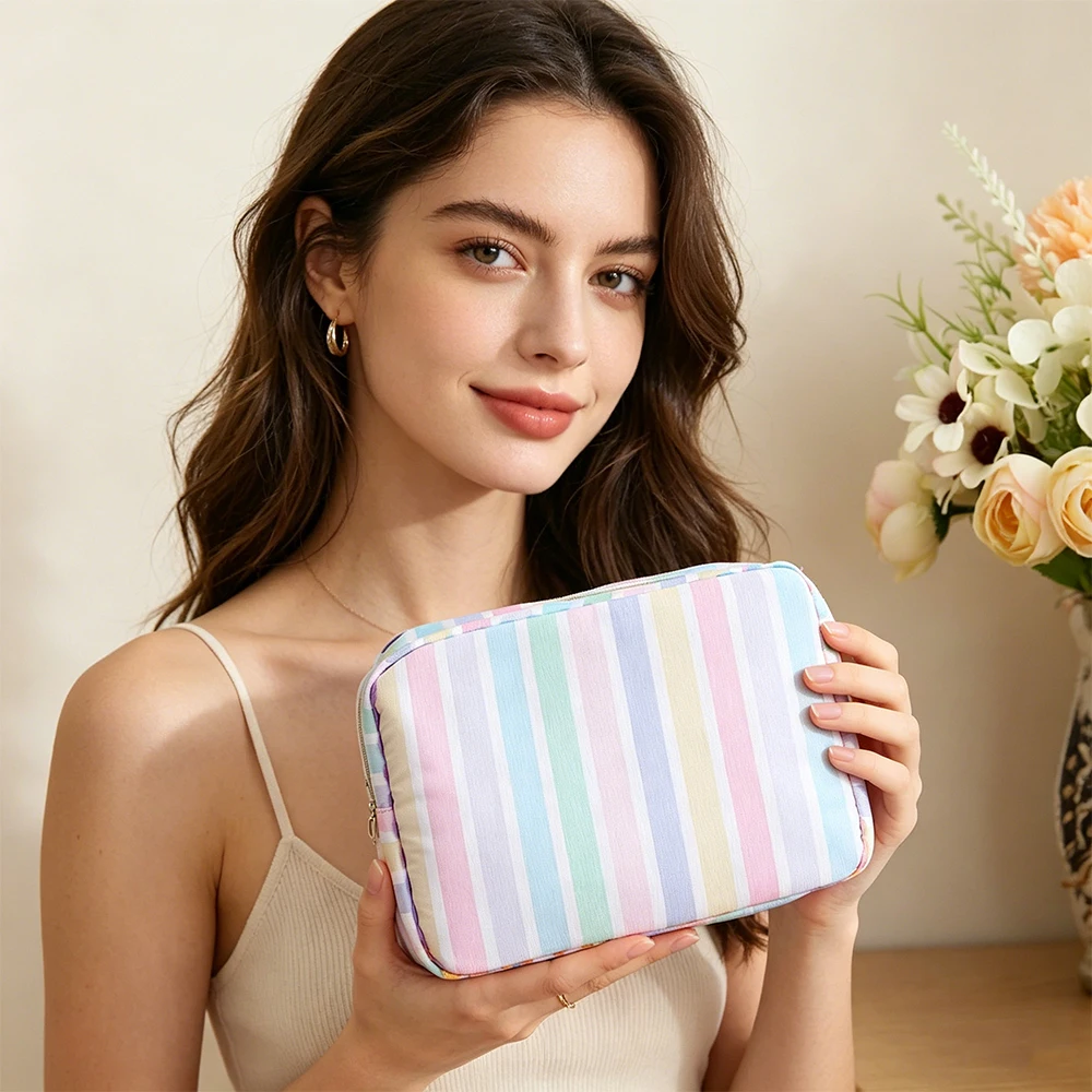 Rickrack Cosmetic Bag With Rainbow Trim For Women Makeup Pouch Bridesmaid Gift Perfect For Everyday Use Work And Travel
Rickrack Cosmetic Bag With Rainbow Trim For Women Makeup Pouch Bridesmaid Gift Perfect For Everyday Use Work And Travel