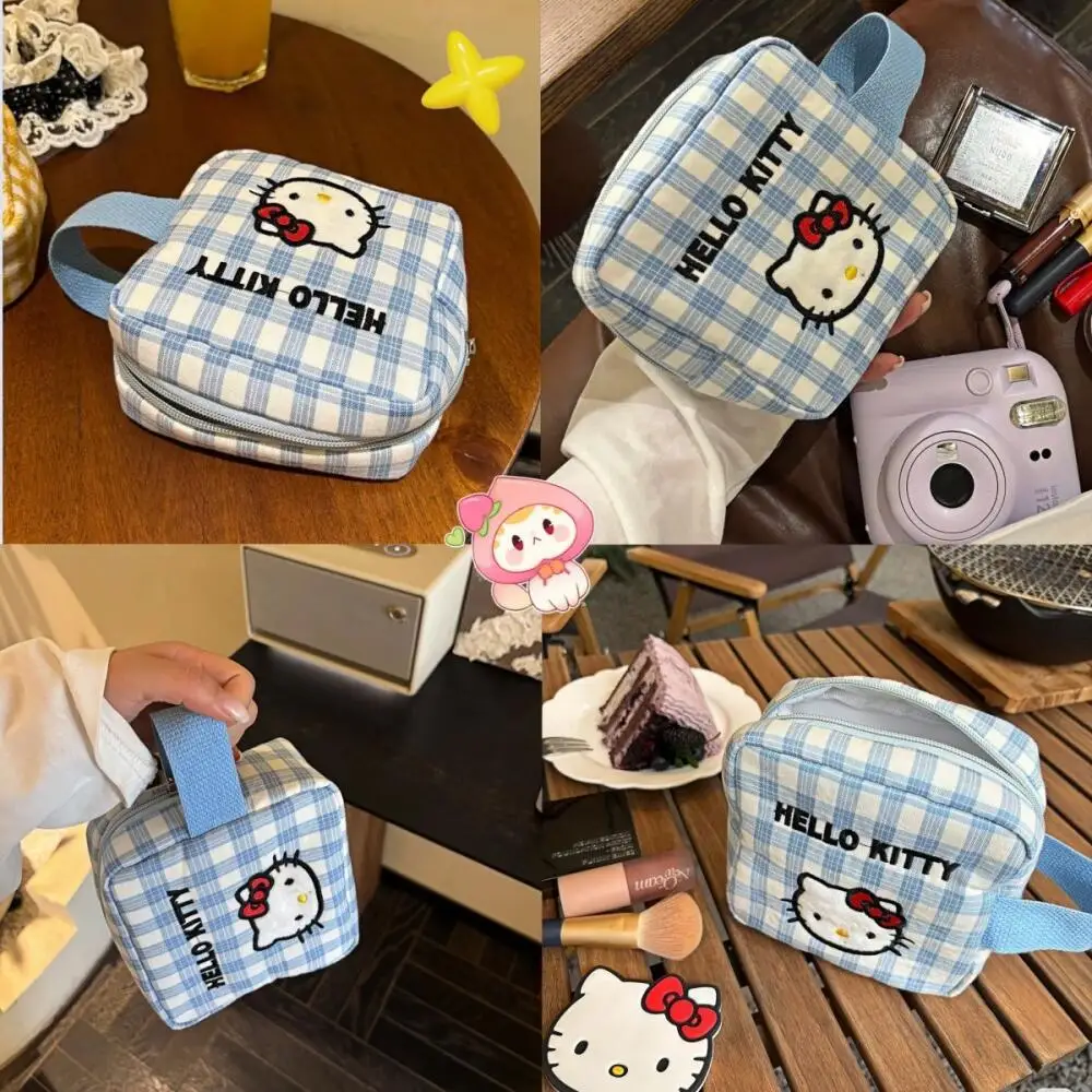 New Sanrio Hello Kitty Hand-held Cosmetic Bag Plaid Small Square Bag Storage Bags Portable Hand-held Coin Purse Key Bags
New Sanrio Hello Kitty Hand-held Cosmetic Bag Plaid Small Square Bag Storage Bags Portable Hand-held Coin Purse Key Bags