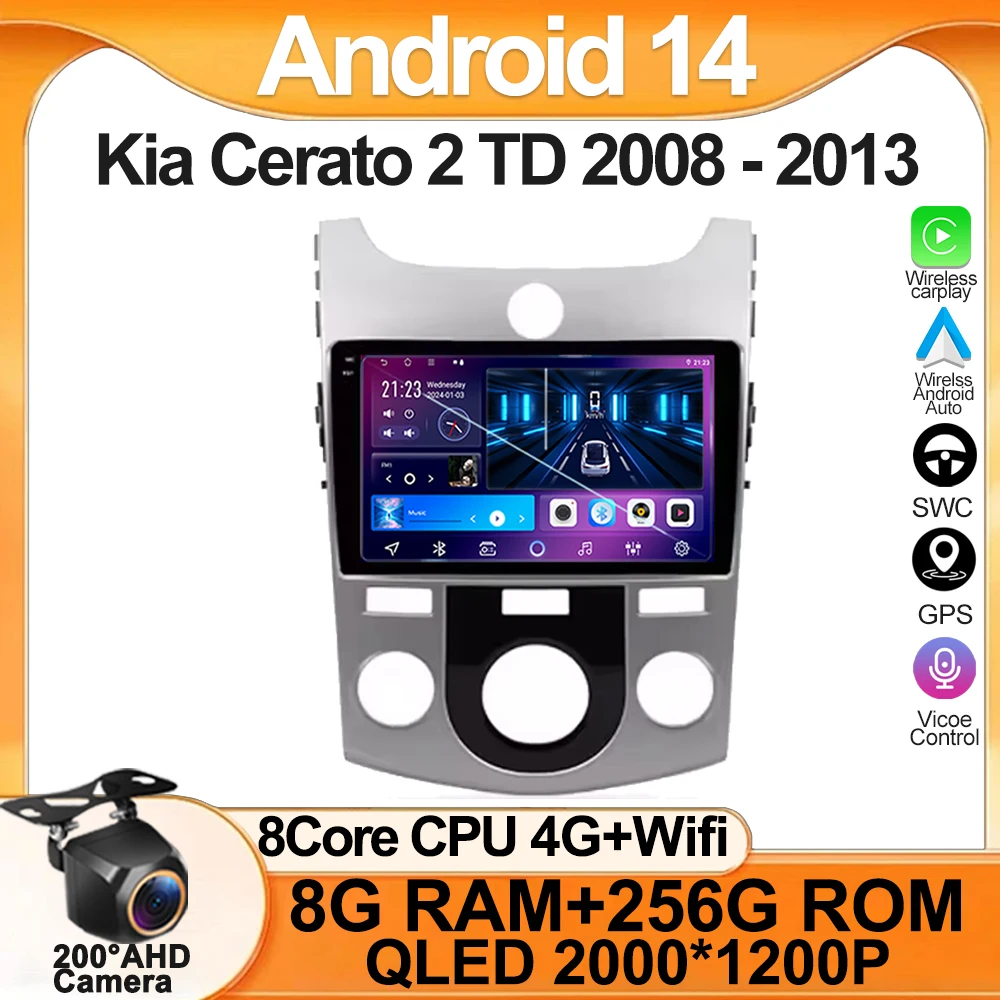 Andoird 14 Car Radio For Kia Forte Cerato 2 TD 2008 - 2013 Head Unit BT 4G LTE Multimedia GPS Stereo 5G WIFI 2DIN DSP Navigation
Andoird 14 Car Radio For Kia Forte Cerato 2 TD 2008 - 2013 Head Unit BT 4G LTE Multimedia GPS Stereo 5G WIFI 2DIN DSP Navigation