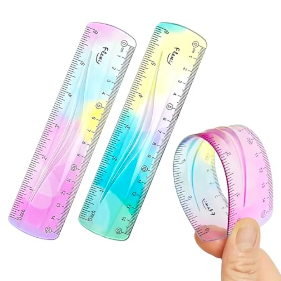 School classroom flexible ruler for kids: soft plastic gradient color 6-inch bendable ruler with cm/inch markings
School classroom flexible ruler for kids: soft plastic gradient color 6-inch bendable ruler with cm/inch markings