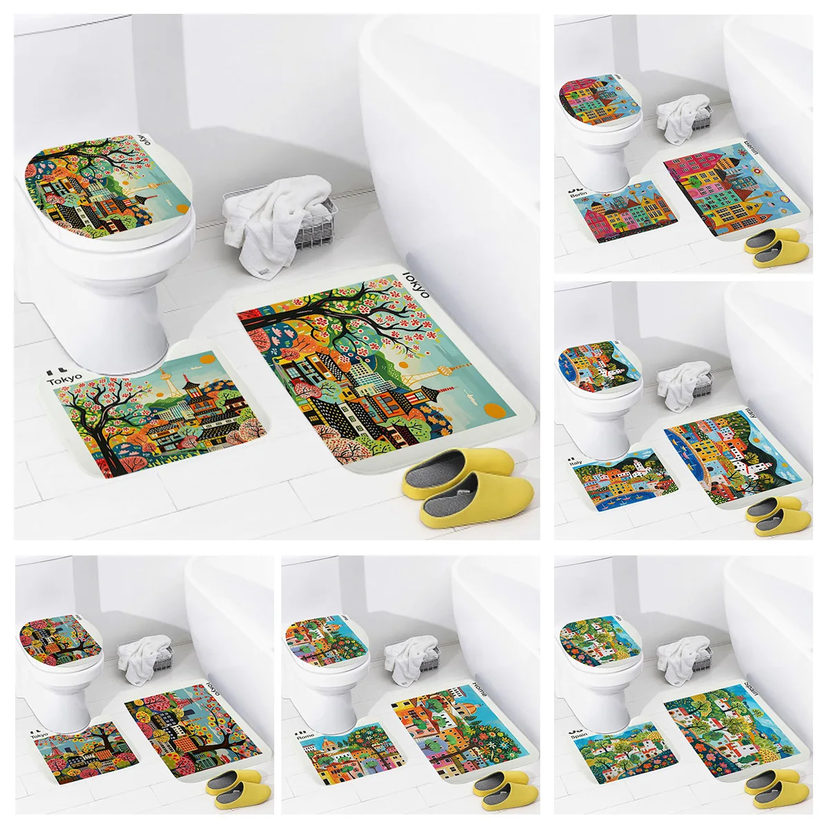 3pc Bathroom Anti-Slip Mat Toilet Mat Combination American Style Retro Floor Mat Toilet Bathroom Decoration Accessories
3pc Bathroom Anti-Slip Mat Toilet Mat Combination American Style Retro Floor Mat Toilet Bathroom Decoration Accessories