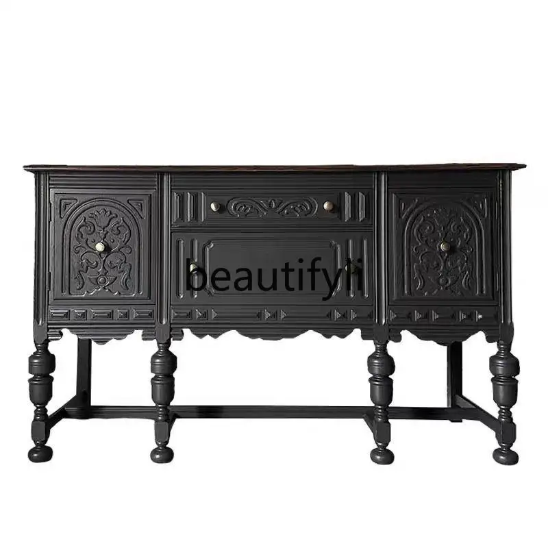 French retro solid wood carving flower dining side cabinet light luxury partition decorative cabinet medieval locker
French retro solid wood carving flower dining side cabinet light luxury partition decorative cabinet medieval locker
